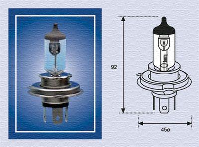 Strålkastarlampa - Glödlampa, huvudstrålkastare MAGNETI MARELLI 002156100000