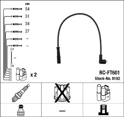 Tändkabel - Tändkabelsats NGK 8192