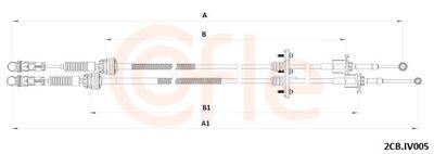 Kabel, manuell växellåda - Vajer, manuell transmission COFLE 92.2CB.IV005