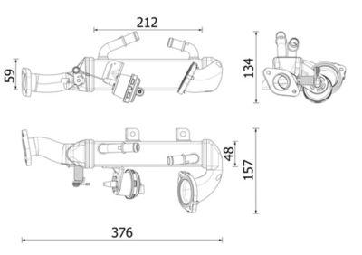 EGR-kylare - Kylare, avgasåterföring MAHLE CE 47 000P