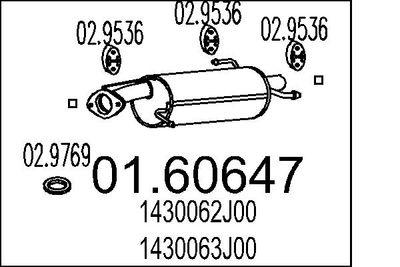 Avgasdämpare - Bakre ljuddämpare MTS 01.60647