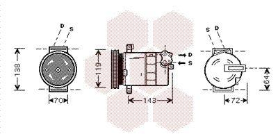 A/C-kompressor - Kompressor, klimatanläggning VAN WEZEL 1700K086