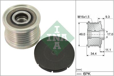 Frikopplingsnav - Frihjulskoppling, generator INA 535 0075 10