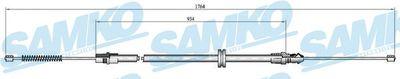 Parkeringsbromskablar - Vajer, parkeringsbroms SAMKO C0708B