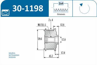 Frikopplingsnav - Frihjulskoppling, generator IJS GROUP 30-1198