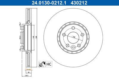 Bromsskivor - Bromsskiva ATE 24.0130-0212.1