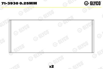 Vevaxellager - Vevstakslager GLYCO 71-3930 0.25mm