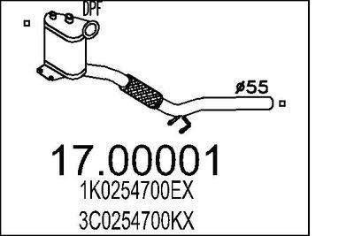 Dieselpartikelfilter - Sot-/partikelfilter, avgassystem MTS 17.00001