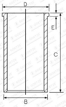 Cylindermantel - Cylinderhylsa GOETZE ENGINE 14-027950-00