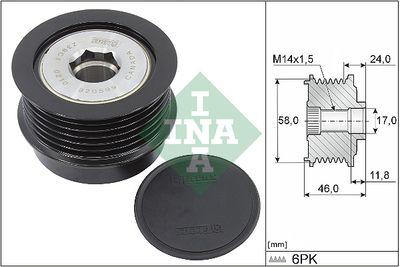 Frikopplingsnav - Frihjulskoppling, generator INA 535 0355 10