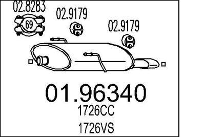 Avgasdämpare - Bakre ljuddämpare MTS 01.96340