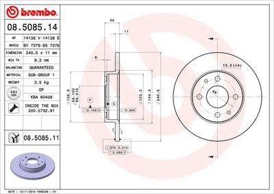 Bromsskivor - Bromsskiva BREMBO 08.5085.11