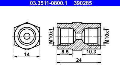 Bromsrör - Adapter, bromsledning ATE 03.3511-0800.1