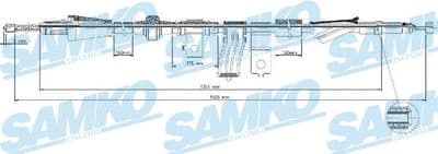 Parkeringsbromskablar - Vajer, parkeringsbroms SAMKO C1283B