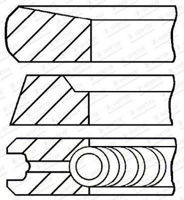 Kolvringar - Kolvringsats GOETZE ENGINE 08-422800-00