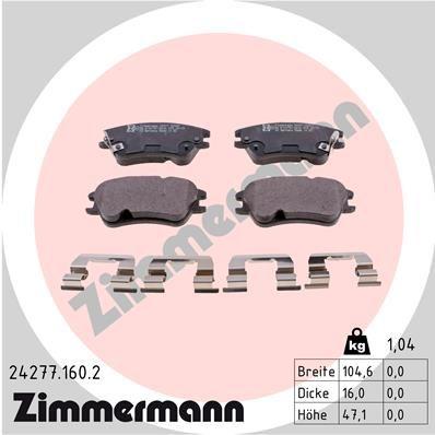 Bromsbelägg - Bromsbeläggssats, skivbroms ZIMMERMANN 24277.160.2