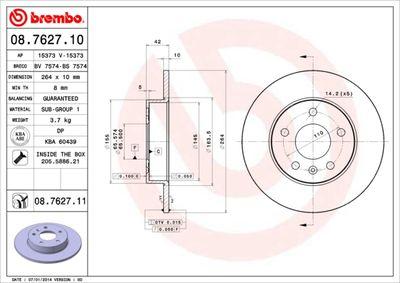 Bromsskivor - Bromsskiva BREMBO 08.7627.11