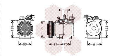 A/C-kompressor - Kompressor, klimatanläggning VAN WEZEL 8200K160