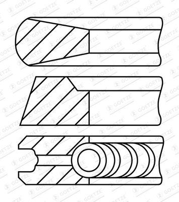 Kolvringar - Kolvringsats GOETZE ENGINE 08-447600-00