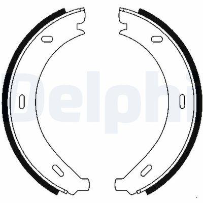 Handbroms delar - Bromsbackar, sats, parkeringsbroms DELPHI LS1902