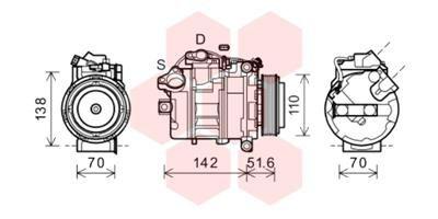 A/C-kompressor - Kompressor, klimatanläggning VAN WEZEL 0600K427