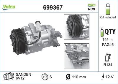 A/C-kompressor - Kompressor, klimatanläggning VALEO 699367