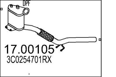 Dieselpartikelfilter - Sot-/partikelfilter, avgassystem MTS 17.00105