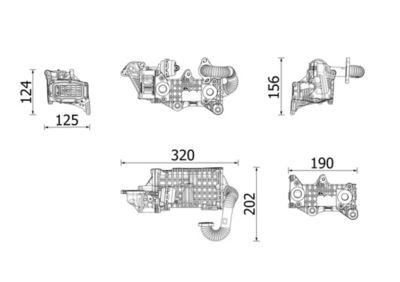 EGR-kylare - Kylare, avgasåterföring MAHLE CE 43 000P