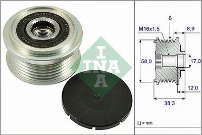 Frikopplingsnav - Frihjulskoppling, generator INA 535 0266 10