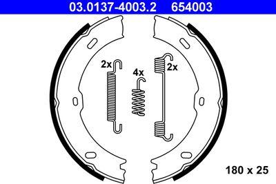 Handbroms delar - Bromsbackar, sats, parkeringsbroms ATE 03.0137-4003.2