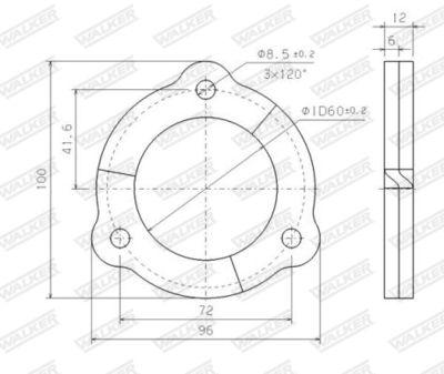 Packning, avgassystem - Packning, avgasrör WALKER 80315