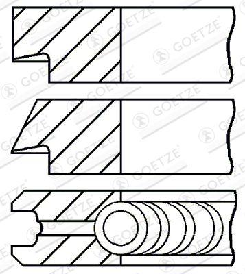 Kolvringar - Kolvringsats GOETZE ENGINE 08-438300-00