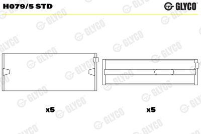 Vevaxellager - Vevlager GLYCO H079/5 STD