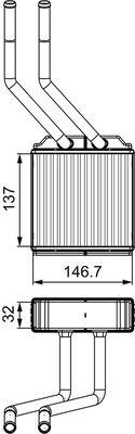 Värmeväxlare - Värmeväxlare, kupévärmare VALEO 811520