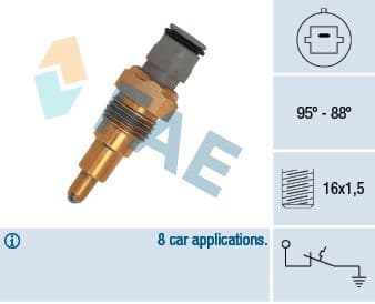 Temperaturfläkt, kylarradiatorfläkt - Termokontakt, kylarfläkt FAE 36140