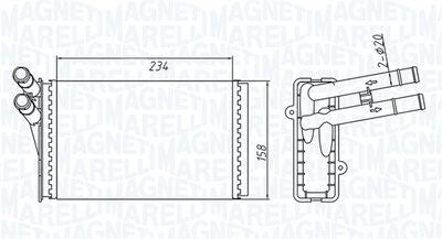 Värmeväxlare - Värmeväxlare, kupévärmare MAGNETI MARELLI 350218409000