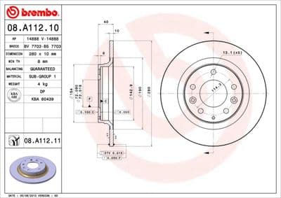 Bromsskivor - Bromsskiva BREMBO 08.A112.11