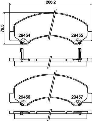 Bromsbelägg - Bromsbeläggssats, skivbroms HELLA PAGID 8DB 355 025-801