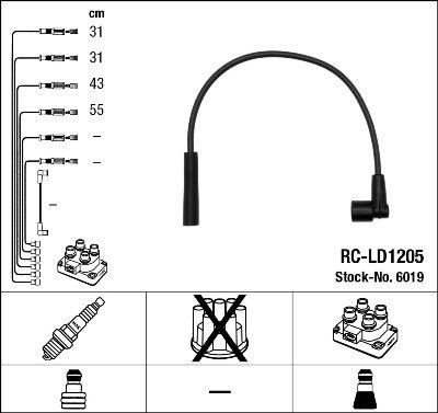 Tändkabel - Tändkabelsats NGK 6019