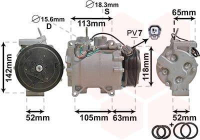 A/C-kompressor - Kompressor, klimatanläggning VAN WEZEL 2500K238