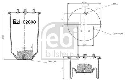 Manschett, luftfjädring - Bälgar, luftfjädring FEBI BILSTEIN 102808