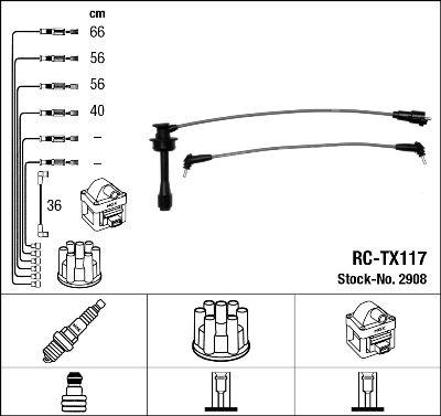 Tändkabel - Tändkabelsats NGK 2908