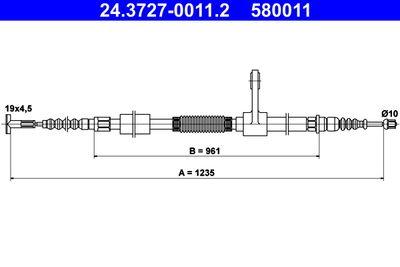 Parkeringsbromskablar - Vajer, parkeringsbroms ATE 24.3727-0011.2