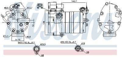 A/C-kompressor - Kompressor, klimatanläggning NISSENS 891070