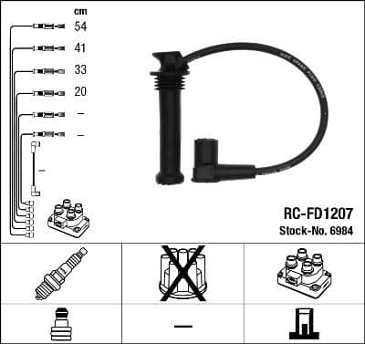 Tändkabel - Tändkabelsats NGK 6984