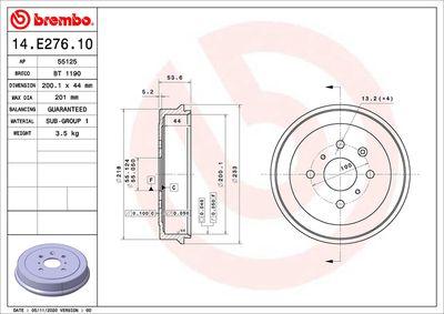 Bromstrummor - Bromstrumma BREMBO 14.E276.10