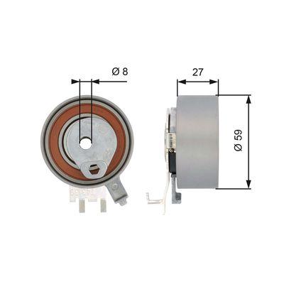Kamremsspännare - Spännrulle, tandrem GATES T43139