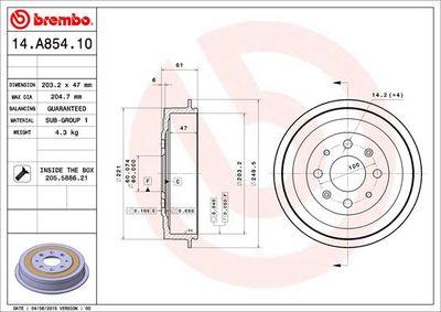 Bromstrummor - Bromstrumma BREMBO 14.A854.10