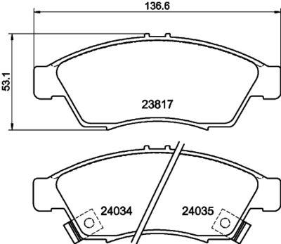 Bromsbelägg - Bromsbeläggssats, skivbroms HELLA PAGID 8DB 355 011-081