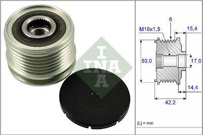 Frikopplingsnav - Frihjulskoppling, generator INA 535 0265 10